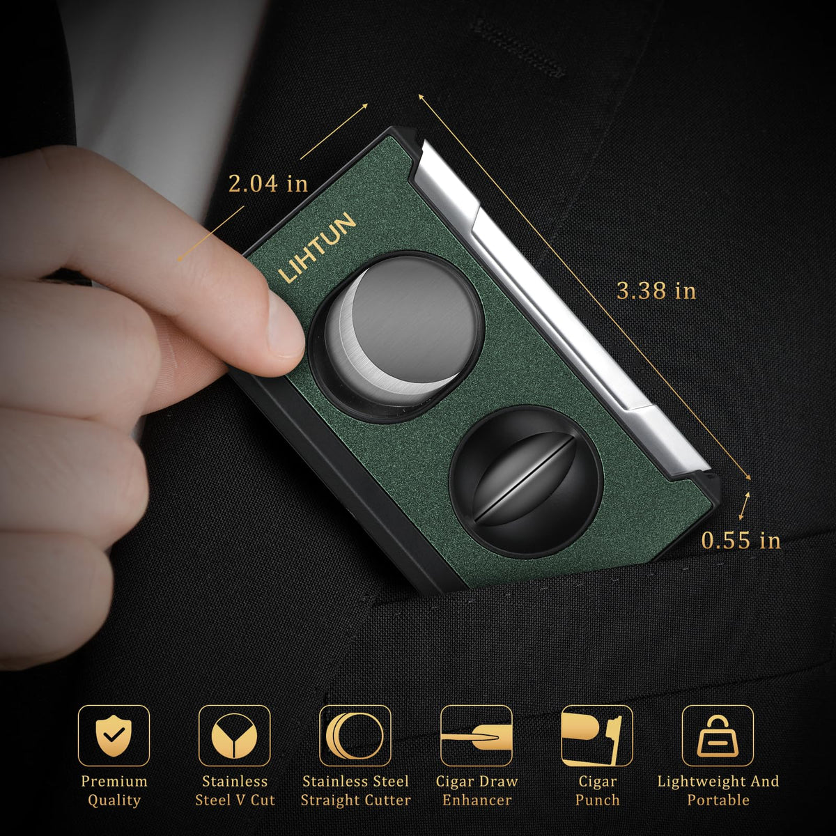 LIHTUN 4-in-1 Cigar Cutter