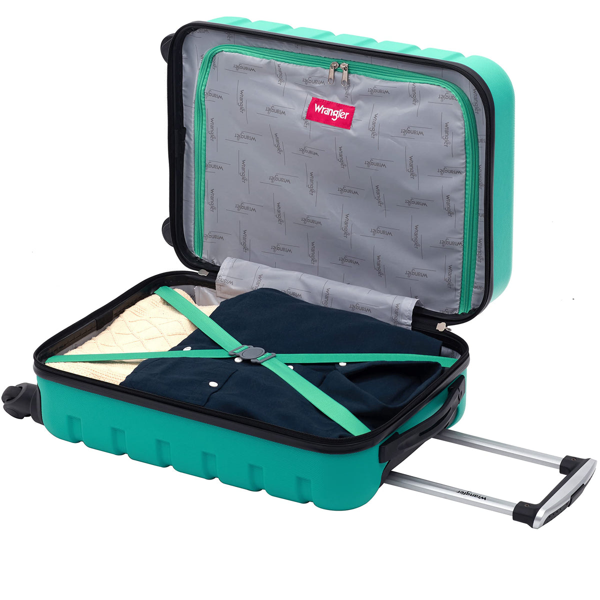 Wrangler 22" Hardside Spinner Carry-On Luggage, Olive