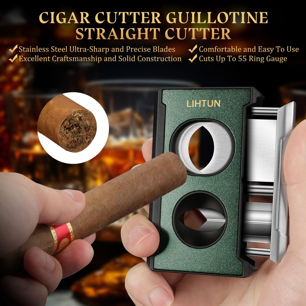 LIHTUN 4-in-1 Cigar Cutter