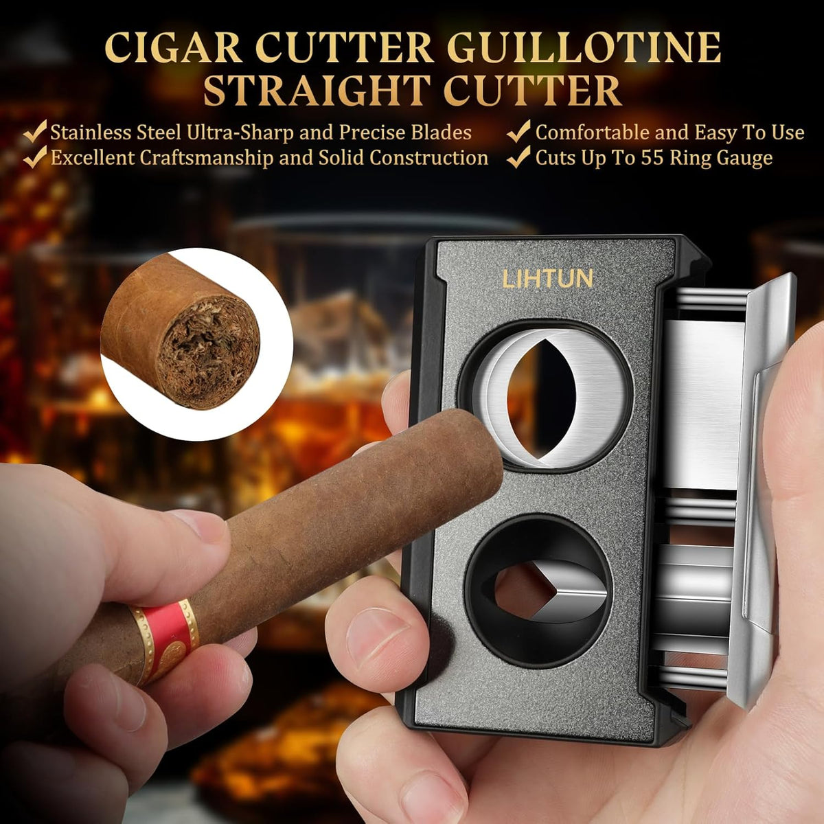 LIHTUN 4-in-1 Cigar Cutter