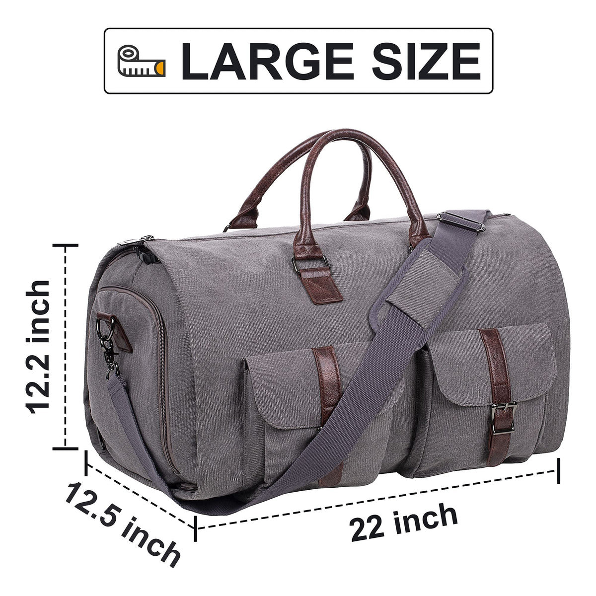 seyfocnia Convertible Travel Garment Bag,Carry on Garment Duffel Bag for Men Women - 2 in 1 Hanging Suitcase Suit Business Travel Bag
