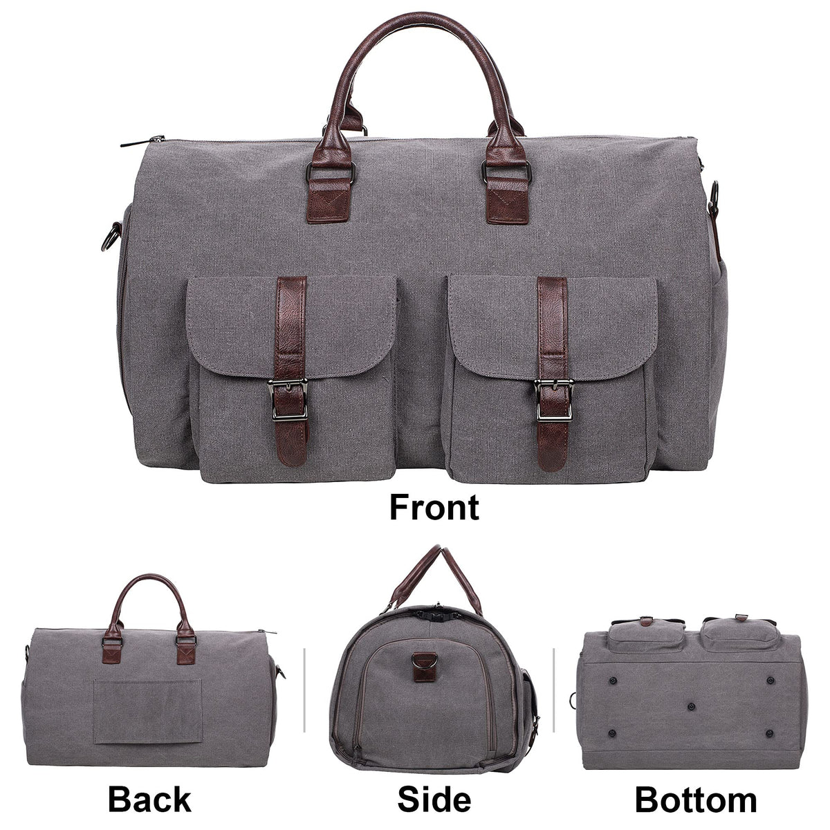 seyfocnia Convertible Travel Garment Bag,Carry on Garment Duffel Bag for Men Women - 2 in 1 Hanging Suitcase Suit Business Travel Bag