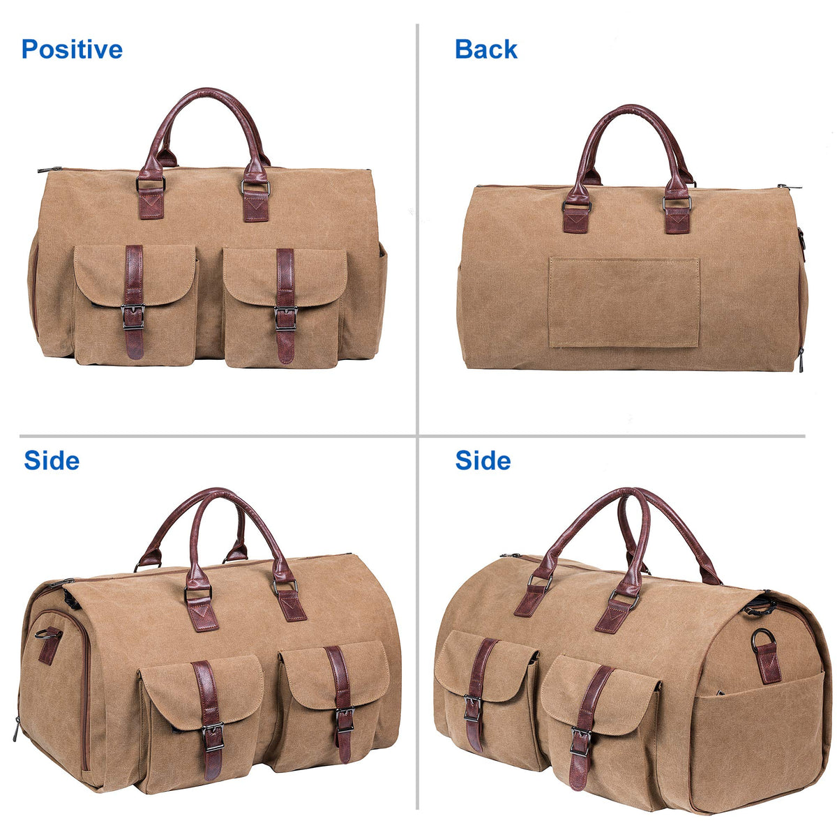 seyfocnia Convertible Travel Garment Bag,Carry on Garment Duffel Bag for Men Women - 2 in 1 Hanging Suitcase Suit Business Travel Bag