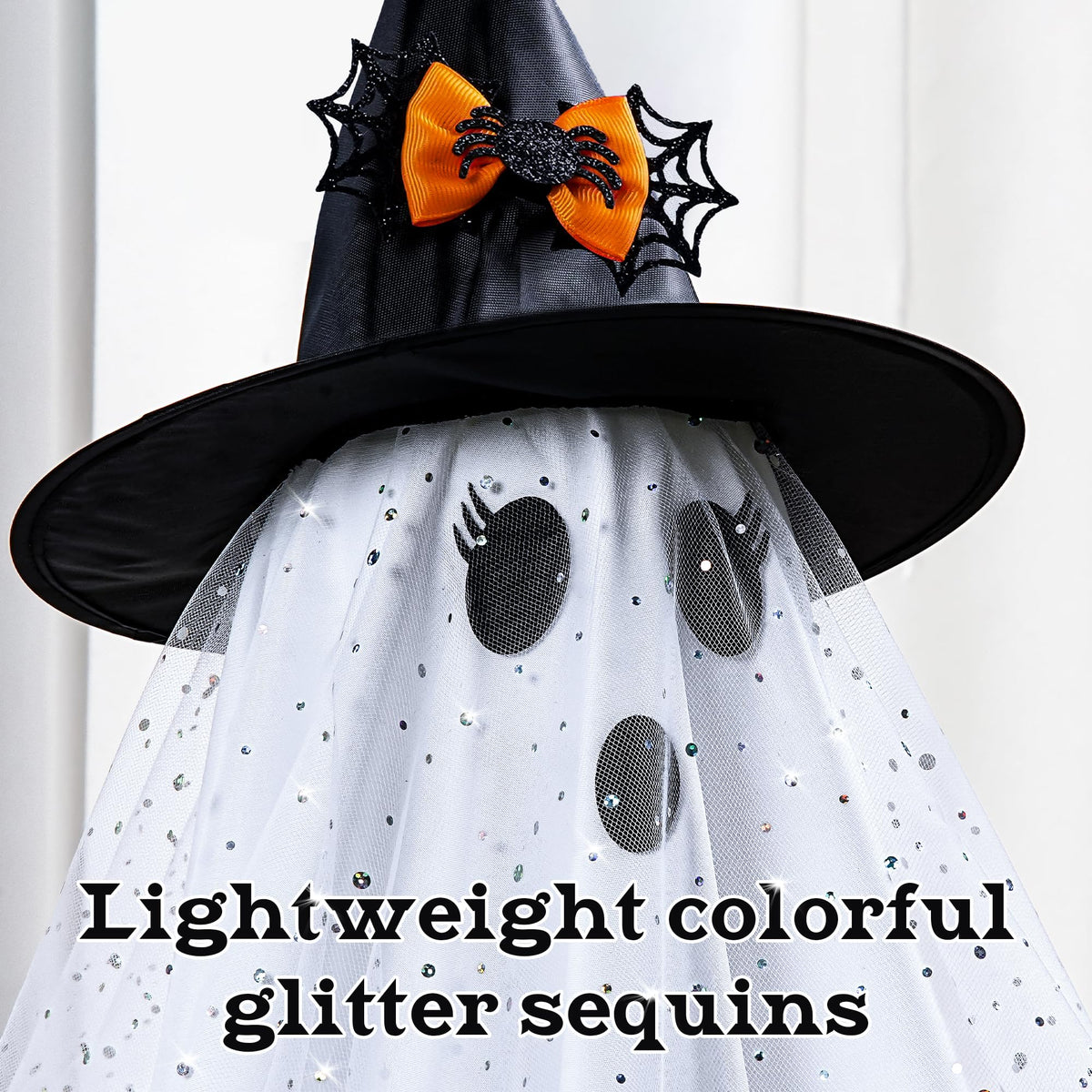 2Packs Halloween Decorations Outdoor,Halloweens Party Decoration Indoor,59in Spooky Ghost with Remote Control String Lights,Halloween-Ghost Lights for Porches Yards Gardens Lawn